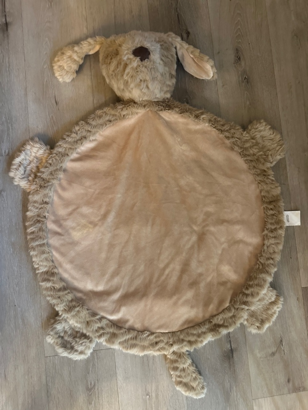 Plush Puppy Shaped Play Mat - Light Tan